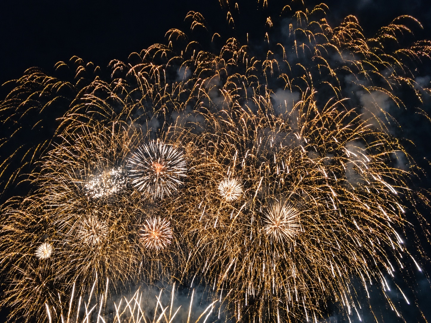 Fireworks filling the night sky over Pattaya