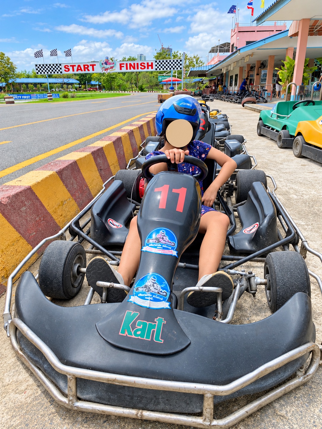 Go-kart outing during our Pattaya with kids holiday